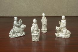 FOUR SMALL BLANC DE CHINE FIGURES