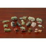 A LARGE QUANTITY OF JADE AND HARDSTONE ANIMALS