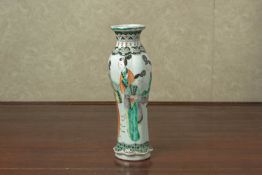 A FAMILLE VERTE BALUSTER PORCELAIN VASE