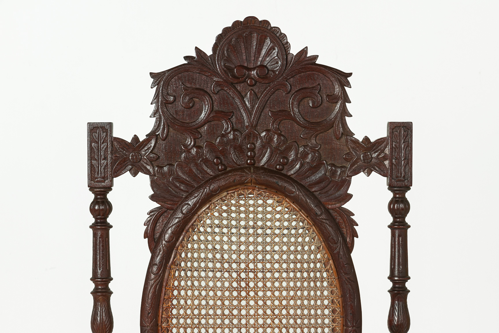 A PERANAKAN CARVED WOOD ARMCHAIR - Image 2 of 3