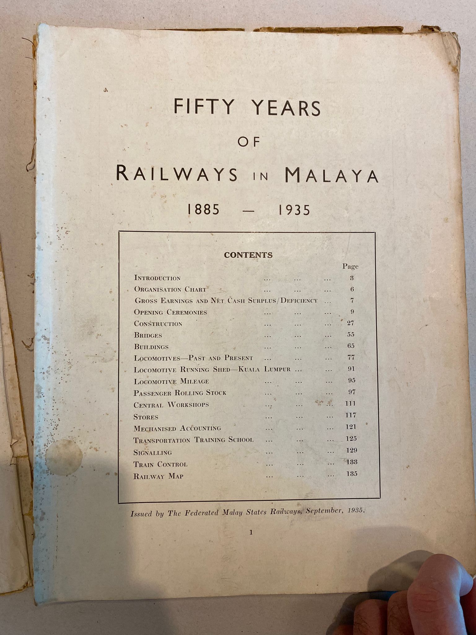 FIFTY YEARS OF RAILWAYS IN MALAYA 1885 - 1935 - Image 5 of 18