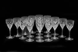 A SET OF 18 SAINT-LOUIS 'BRISTOL' PATTERN WINE GLASSES