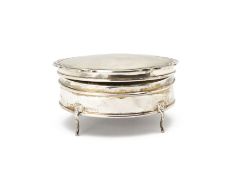 AN ENGLISH SILVER DRESSING TABLE JEWELLERY BOX