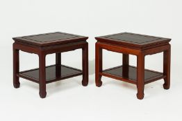 A PAIR OF CHINESE ROSEWOOD SIDE TABLES