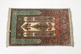 A SILK PRAYER RUG