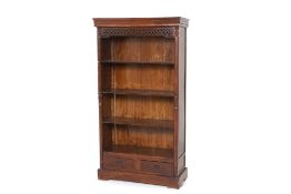 A LARGE CARVED BOOKCASE