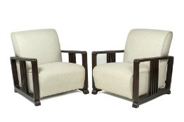 A PAIR OF ART DECO STYLE ARMCHAIRS