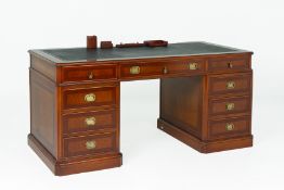 A REPRODUCTION TWIN PEDESTAL DESK