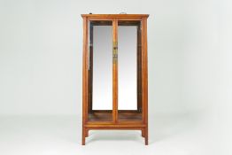 A CHINESE ELM GLAZED DISPLAY CABINET