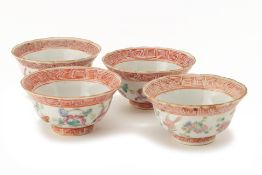 A SET OF FOUR PORCELAIN TEABOWLS