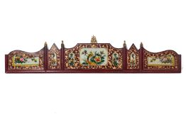 A PARCEL-GILT AND GLASS PAINTED HEADBOARD