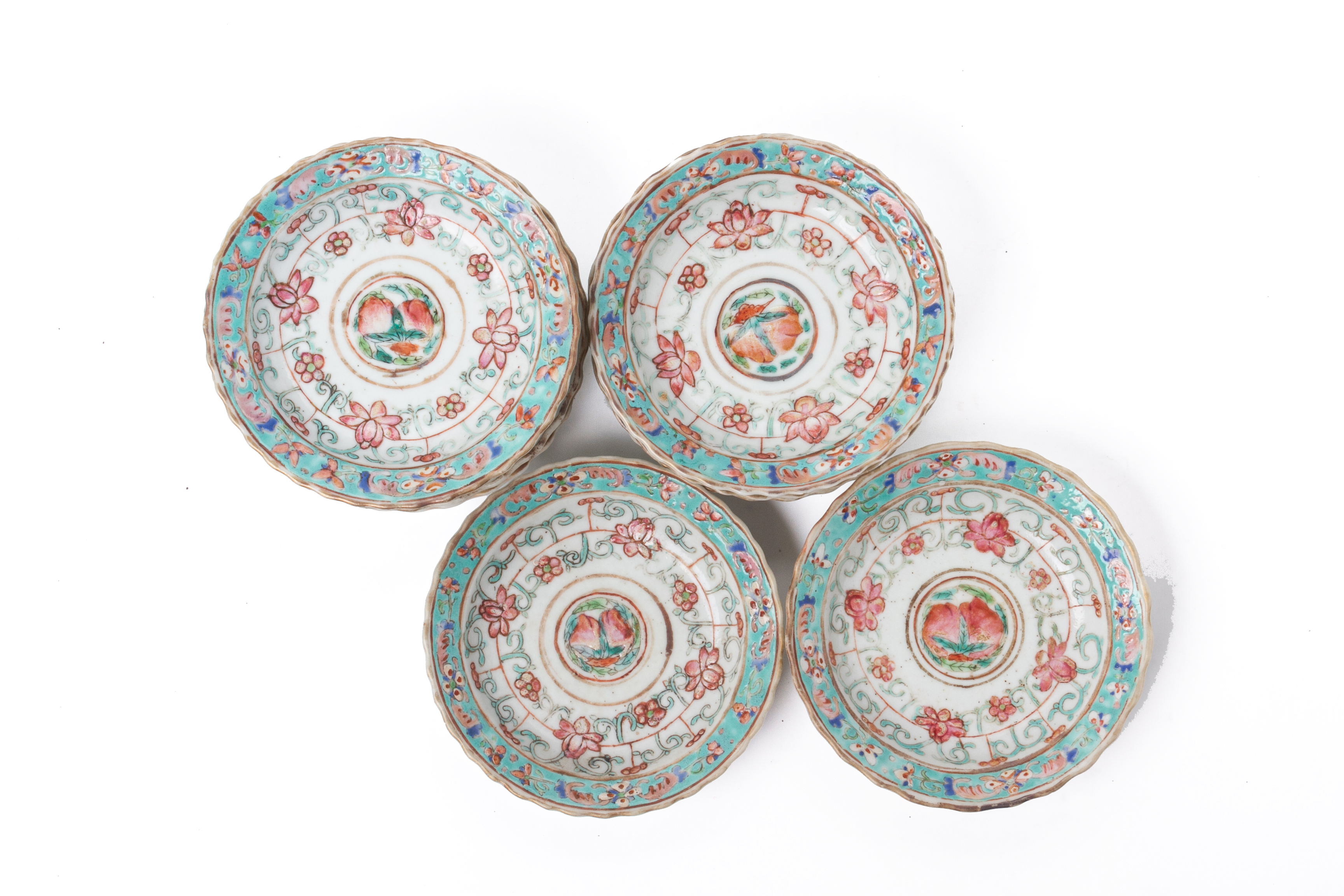 A SET OF NINE 'PEACH' PORCELAIN PLATES - Image 2 of 3