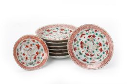 A COLLECTION OF EIGHT 'CRANE' PORCELAIN PLATES