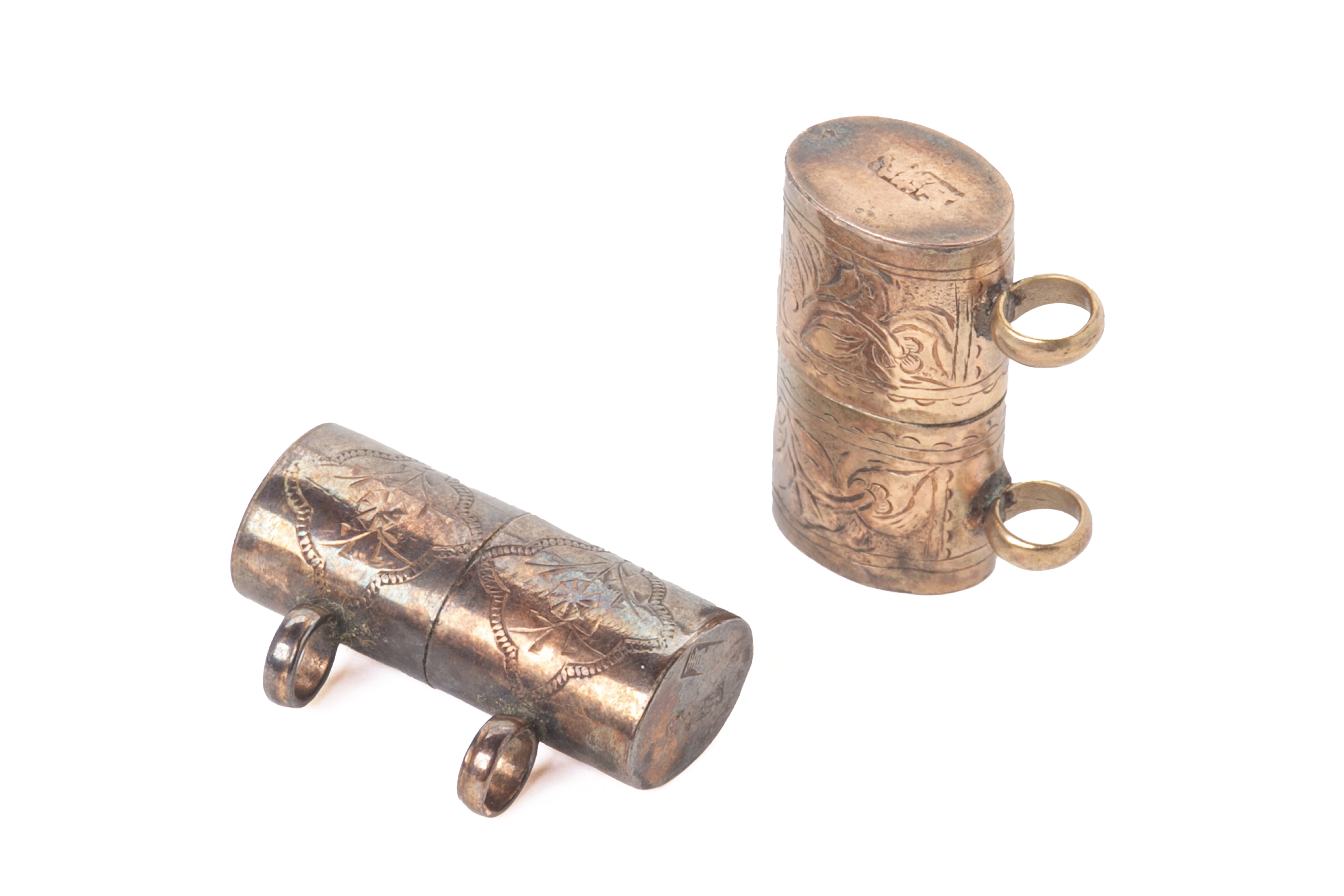 TWO SILVER TALISMAN HOLDERS - Image 2 of 2