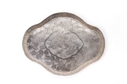 AN ENGRAVED SILVER TRAY