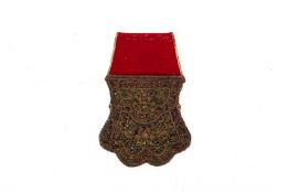 AN EMBROIDERED CEREMONIAL PURSE