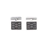 A PAIR OF TWO COLOUR DIAMOND CUFFLINKS BY DAMIANI