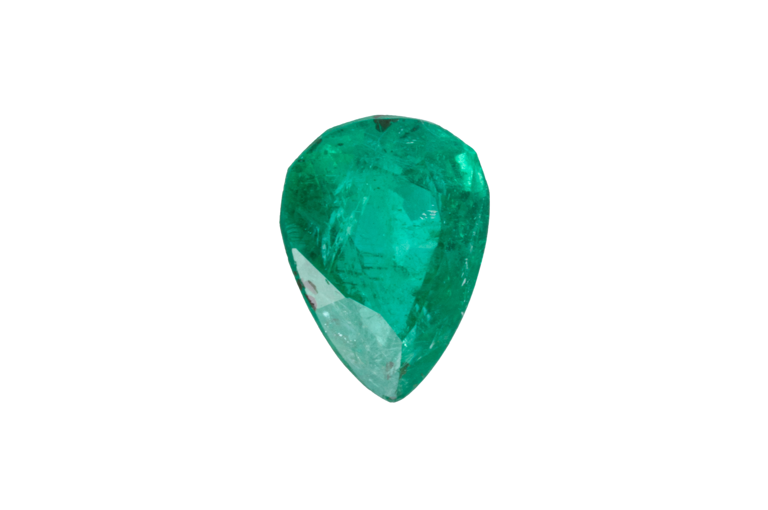 A 2.26 CT PEAR-CUT LOOSE EMERALD