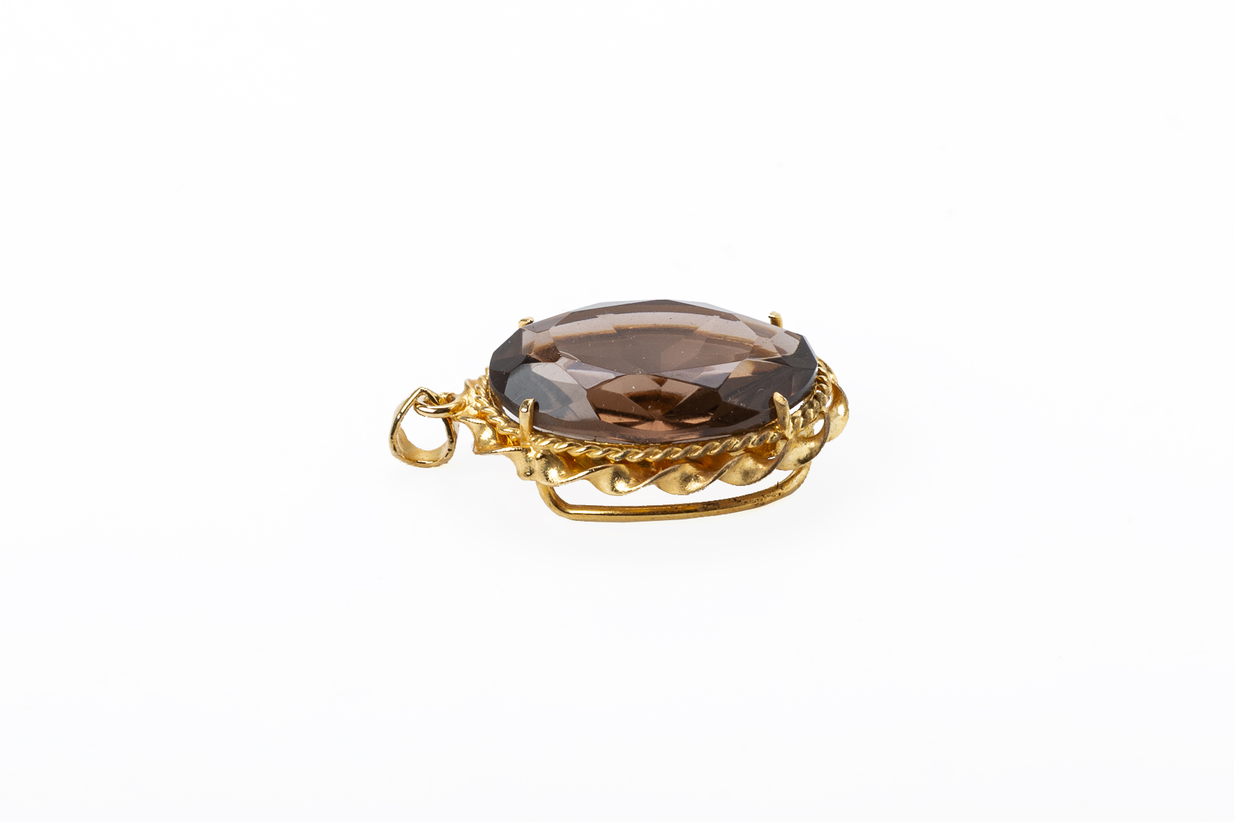 A SMOKEY QUARTZ PENDANT - Image 3 of 3