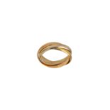 A CARTIER THREE COLOUR GOLD TRINITY RING