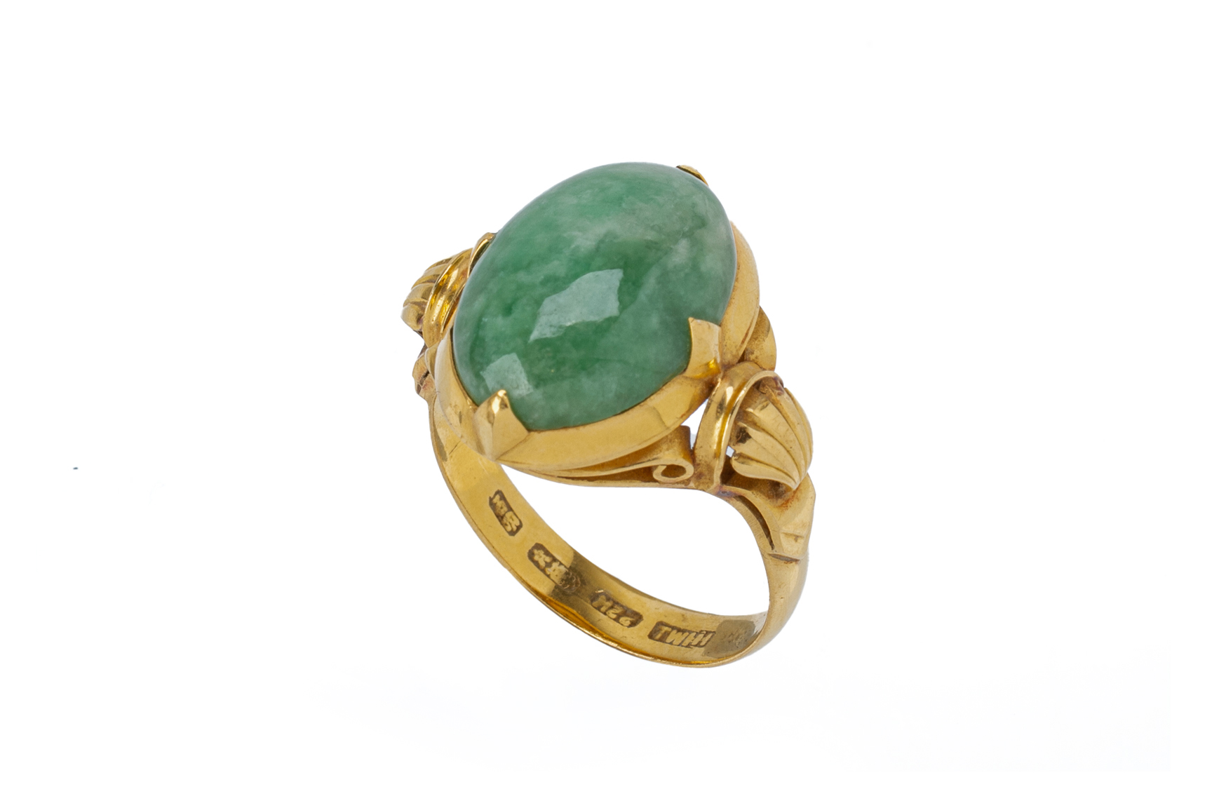 A JADE CABOCHON RING