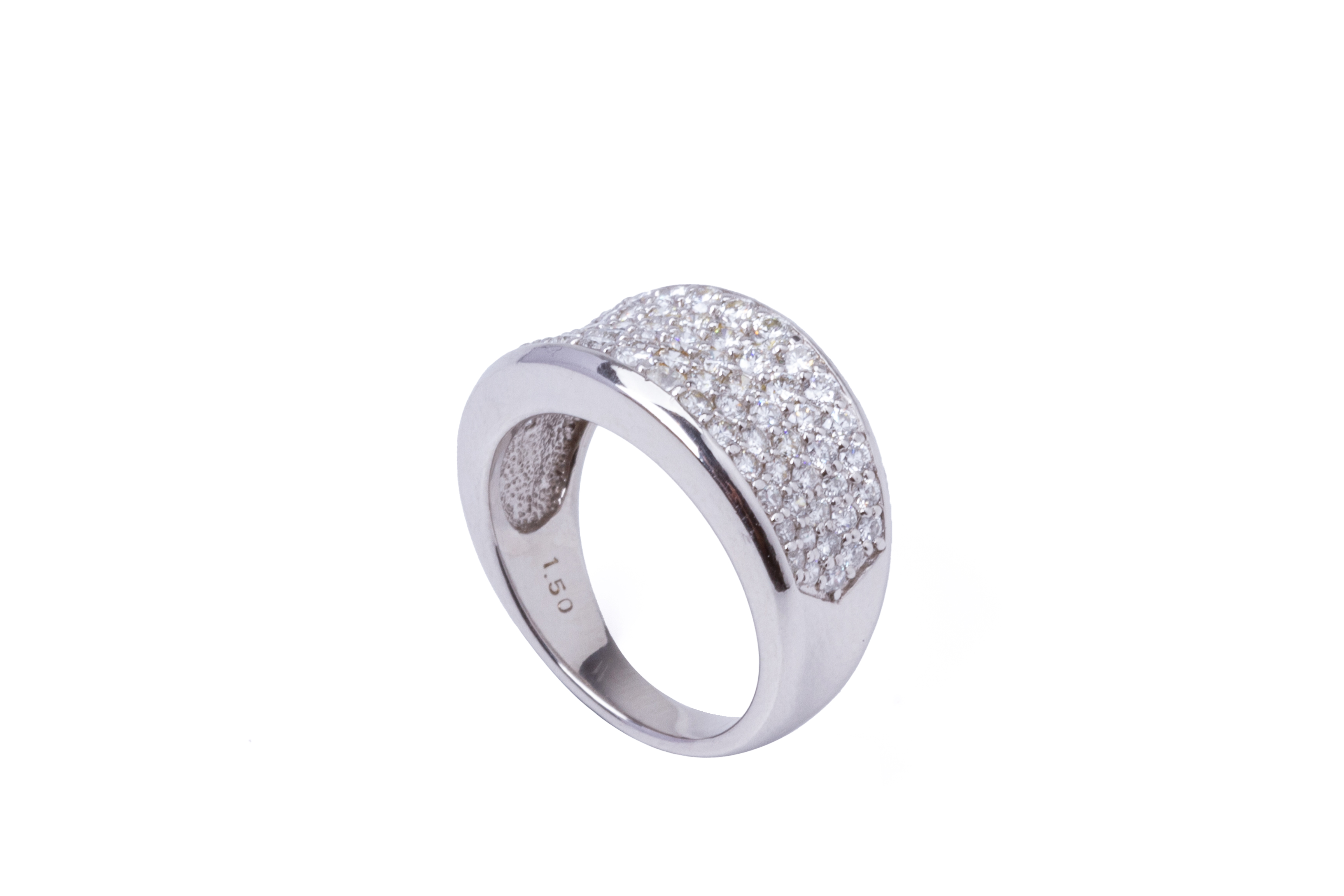 A PAVE SET DIAMOND RING