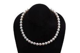 A GREY AKOYA CULTURED PEARL NECKLACE