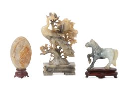 THREE CHINESE HARDSTONE CARVINGS