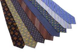 A GROUP OF LANVIN AND YVES SAINT LAURENT SILK TIES