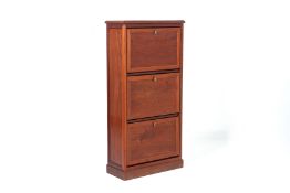 A ROSEWOOD SHOE CABINET