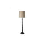 A BLACK LACQUERED BAMBOO STYLE STANDING LAMP