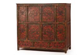 A TIBETAN PAINTED CABINET