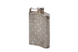 A SILVER HIP FLASK