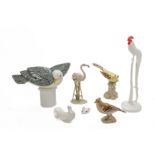 A GROUP OF PORCELAIN MODELS OF BIRDS