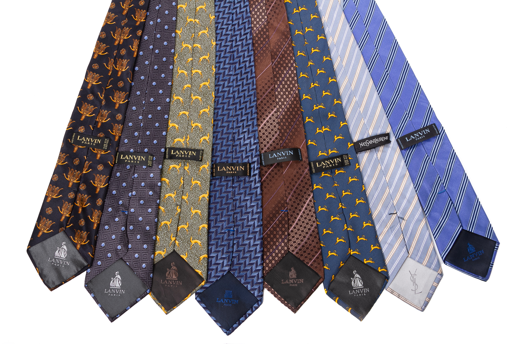 A GROUP OF LANVIN AND YVES SAINT LAURENT SILK TIES - Image 2 of 2