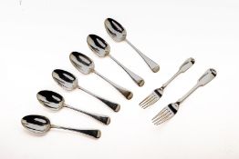 A GROUP OF EARLY VICTORIAN SILVER FLATWARE