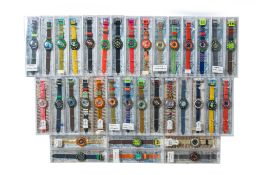 A LARGE COLLECTION OF SCUBA SWATCH WATCHES