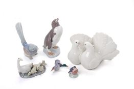 A GROUP OF LLADRO AND ROYAL COPENHAGEN MODELS OF BIRDS