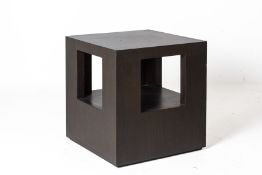 A CONTEMPORARY WOODEN SIDE TABLE