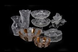 A GROUP OF GLASS AND BOHEMIA CRYSTAL