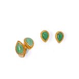 A TOI MOI JADE RING AND EARRING SET