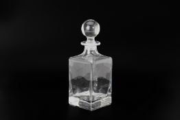 A TIFFANY & CO. SQUARE GLASS DECANTER