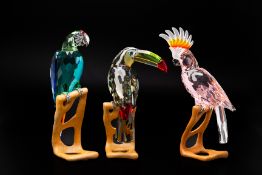 THREE SWAROVSKI 'PARADISE BIRDS' MODELS