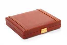 A DUNHILL LEATHER TRAVEL HUMIDOR