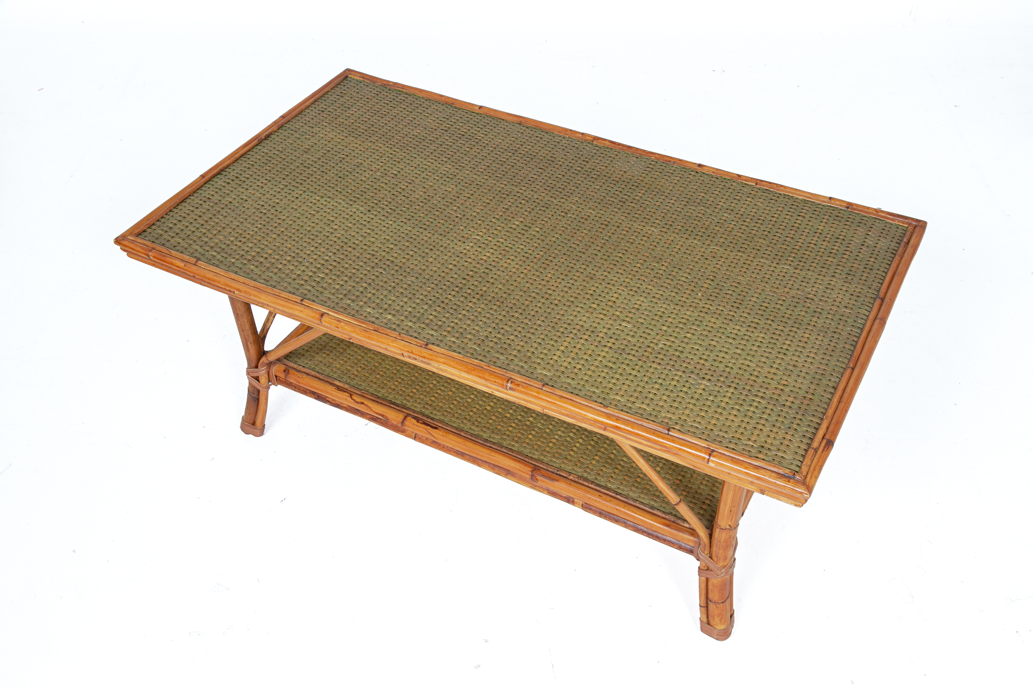 A BAMBOO CANED FOUR PIECE FURNITURE SUITE - Image 3 of 6