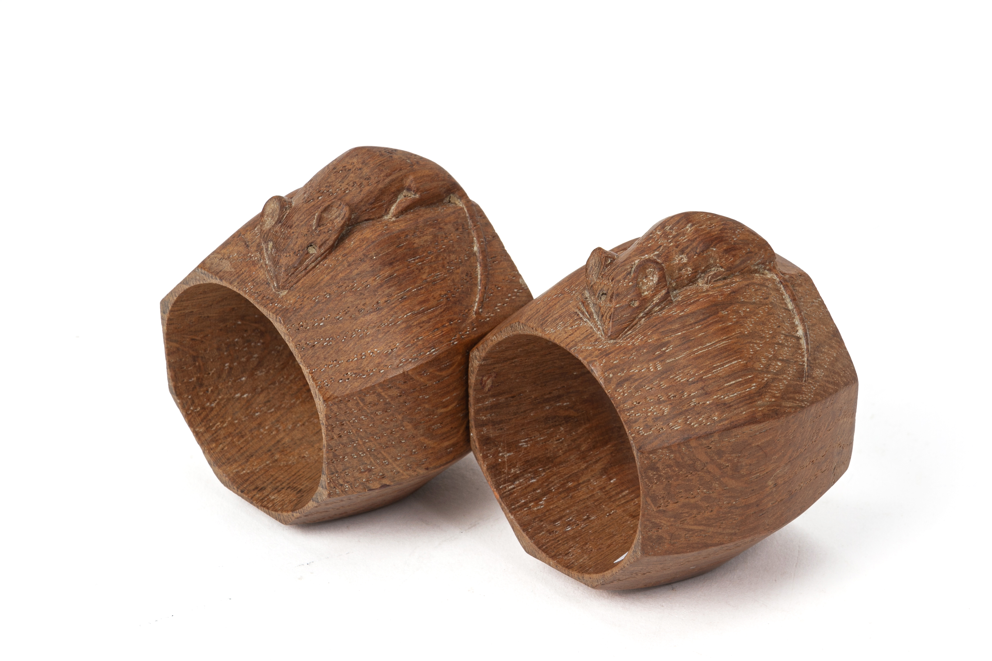 A PAIR OF ROBERT 'MOUSEMAN' THOMPSON WORKSHOPS NAPKIN RINGS