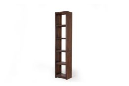 A TALL CONTEMPORARY WOODEN BOOKCASE