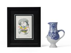 A BJORN WIINBLAD STUDIO FACE JUG AND A LTD EDITION PRINT