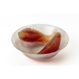 A CARVED AGATE FISH BOWL