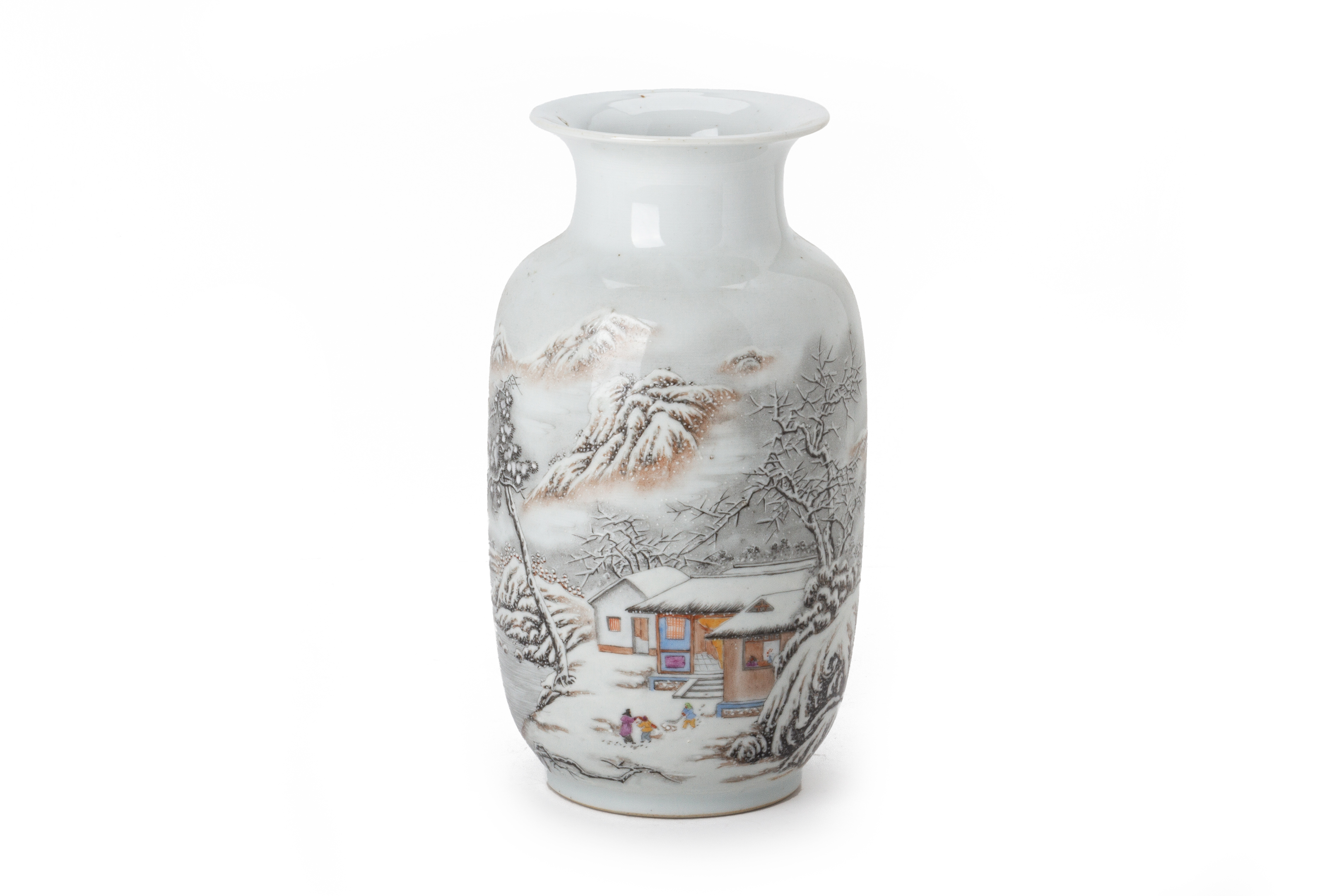 A CHINESE PORCELAIN WINTER LANDSCAPE VASE